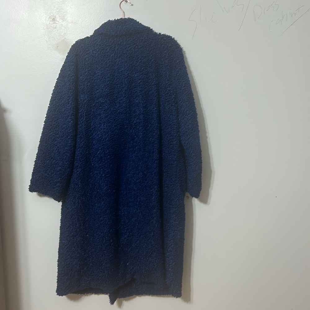 Ellos Women's Plus Size Blue Double-Breasted Teddy Coat Size 18 - Picture 6 of 6